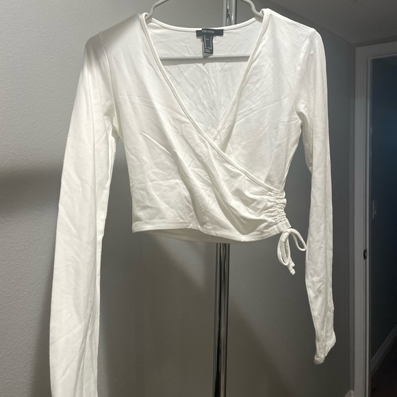 forever 21 white deep v top - Picture 1 of 4